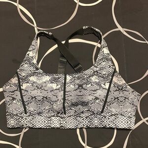 ZYIA Black and White Snakeskin Sports Bra